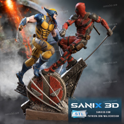 Deadpool VS Wolverine - Diorama (