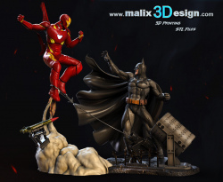 BATMAN vs IRON MAN Diorama
